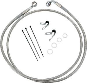 Extended Length Stainless Steel Brake Line Kit Silver, Clear-coated Oversize [+254 mm (10'')], 1, nordicamoto.ro