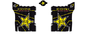 Rockstar Rad Louver Decals Black, Yellow, 1, nordicamoto.ro