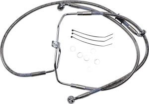 Extended Length Stainless Steel Brake Line Kit Silver, Clear-coated