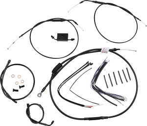 Extended Handlebar Cable And Brake Line Kit For Sportsters With Abs Black