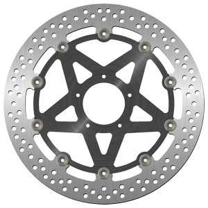 Brake Rotor Round Black, Silver, 1, nordicamoto.ro
