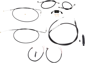 Complete Black Vinyl Braided Handlebar Cable/brake Line Kit Black, 1, nordicamoto.ro