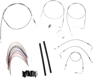 Complete Stainless Braided Handlebar Cable/brake Line Kit Silver