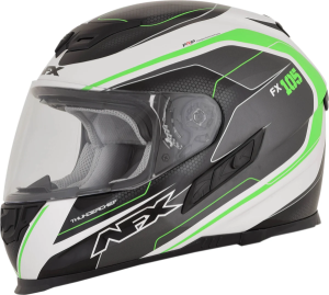 Fx-105 Thunderchief Street Helmet Black/white/green 2x-large Black, Gloss, Green, White 2XL, 1, nordicamoto.ro