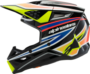 Alpinestars S-M3 Wurx gyermek sisak, fekete/kék/sárga, M méret, 3, nordicamoto.ro