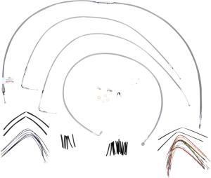 Complete Stainless Braided Handlebar Cable/brake Line Kit Silver