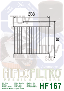 Filtru ulei DAELIM VT125 EVOLUTION, LML 125 STAR 4T Hiflofiltro HF167, 1, nordicamoto.ro