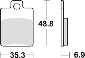 TRW Organic hátsó fékbetétek a DERBI SONAR 50/125 (2009–2013), a PIAGGIO NRG 50 (2004–2010) és a PEUGEOT TWEET 125/150 (2013–) modellekhez, 1, nordicamoto.ro