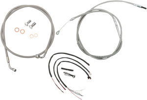 Complete Stainless Braided Handlebar Cable/brake Line Kit Silver