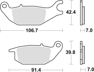 TRW Organic hátsó fékbetétek a HONDA CBR 125 '04–'10 / XL 125 V VARADERO '01–'13 / YAMAHA YZF 150 '14– modellekhez, nordicamoto.ro