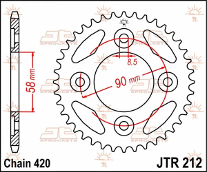 JT SPROCKETS hátsó lánckerék, természetes színű, 2, nordicamoto.ro