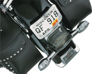 Curved Laydown License Plate Mount With Frame Chrome