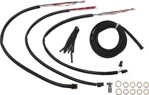 Complete Black Vinyl Braided Handlebar Cable/brake Line Kit Black, 2, nordicamoto.ro
