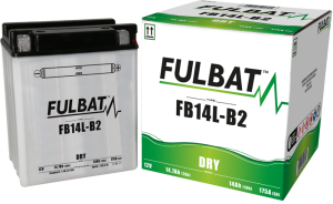 Fulbat FB14L-B2 száraz 12 V-os, 14,7 Ah-s, 175 A-es motorkerékpár-akkumulátor – elektrolittal együtt, 2, nordicamoto.ro