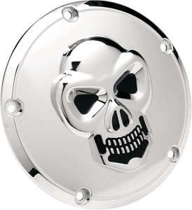 Chrome 3-d Skull Derby Cover Black, Chrome, 1, nordicamoto.ro