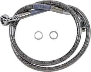 Extended Length Stainless Steel Brake Line Silver, Clear-coated