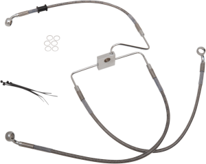 Stainless Steel Brake Line Kit Silver, Clear-coated