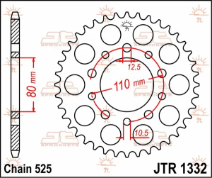 JT SPROCKETS hátsó lánckerék, természetes színű, 2, nordicamoto.ro