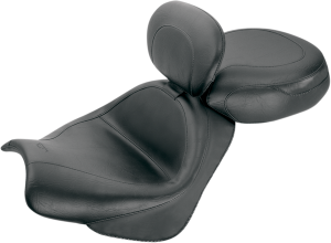 Vintage Wide Touring Seat With Driver Backrest Black