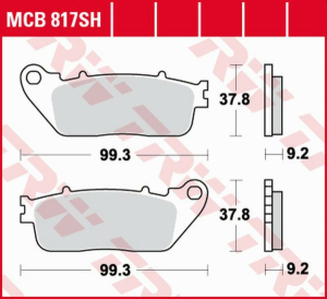 TRW szinterezett hátsó fékbetétek STREET HONDA VFR 800F '14 -/VFR 800X CROSSRUNNER '11 -/CB 1000R '08 -'16/VFR 1200F '10 -'16, nordicamoto.ro