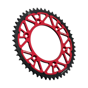JT SPROCKETS Twinstar acél-alumínium hibrid lánckerék, fekete, piros , nordicamoto.ro