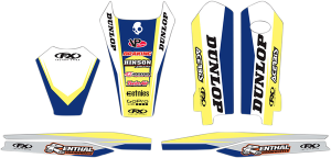 Trim Kit Graphics Blue, White, Yellow