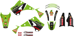 Graphic Kit With Seat Cover Replica Team Kawasaki H&f 2022 Green, Red, Black, 3, nordicamoto.ro