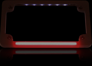 Dual Led License Plate Frame Red, White, 1, nordicamoto.ro