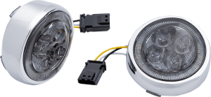 Led Lighted Fang® Front Signal Light Inserts With Bezel Chrome, 1, nordicamoto.ro