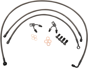 Midnight Braided Brake Line Kit Black, Midnight 38 cm - 43 cm (15' - 17'), 1, nordicamoto.ro