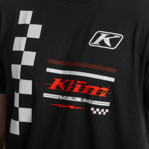Tricou Klim Checkered Flag Tri-blend Black - White, 2, nordicamoto.ro