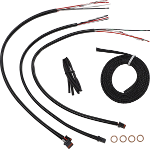 Complete Black Vinyl Braided Handlebar Cable/brake Line Kit Black