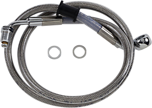 Extended Length Stainless Steel Brake Line Silver, Clear-coated Oversize [+203 mm (8'')], 1, nordicamoto.ro