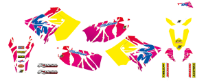 Graphic Kit Retro Yellow, White, Blue, Pink