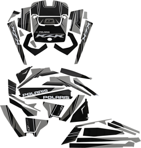 Complete Utv Graphics Kit Black, Silver 