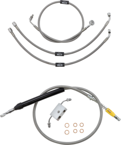 Standard Stainless Braided Handlebar Cable/brake Line Kit Silver, 3, nordicamoto.ro