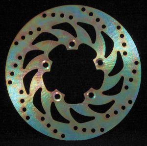 Round D-series Scooter Brake Rotor Gold, Stainless Steel, Zinc