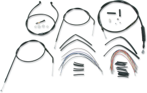 Complete Black Vinyl Handlebar Cable/line Kit For Ape Hanger Handlebars Black, 1, nordicamoto.ro