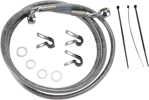 Extended Length Stainless Steel Brake Line Kit Silver, Clear-coated