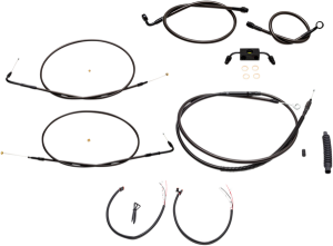 Complete Midnight Braided Handlebar Cable/brake Line Kit Black, 1, nordicamoto.ro