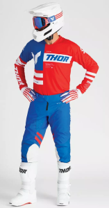THOR Launchmode Patriot kesztyű, fehér/piros/kék, 4, nordicamoto.ro