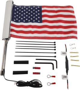 Led Lighted Flagpole With American Flag Chrome, 1, nordicamoto.ro