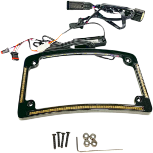 Plug & Play Run/brake/turn Led Radius License Plate Frame Amber, Red, White, 2, nordicamoto.ro