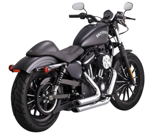 Shortshots Staggered Exhaust System Chrome, 1, nordicamoto.ro