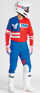 THOR Launchmode Patriot kesztyű, fehér/piros/kék, 3, nordicamoto.ro
