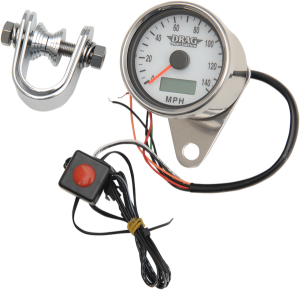 Programmable Mini Electronic Speedometer With Odometer/tripmeter White