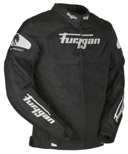 Furygan 6375-143 Atom szellőző textildzseki, fekete-fehér, nordicamoto.ro