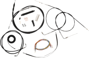 Complete Black Vinyl Braided Handlebar Cable/brake Line Kit Black