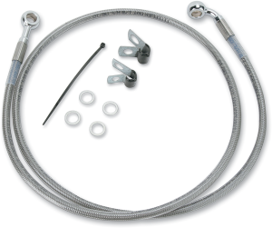 Extended Length Stainless Steel Brake Line Kit Silver, Clear-coated