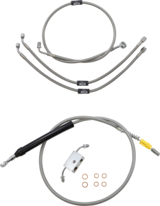 Standard Stainless Braided Handlebar Cable/brake Line Kit Silver, 2, nordicamoto.ro